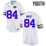 Youth Florida Gators #84 Camrin Knight NCAA Nike White Authentic Stitched College Football Jersey JVN3662RP